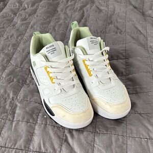 Adidas White Sneakers with Yellow Highlights